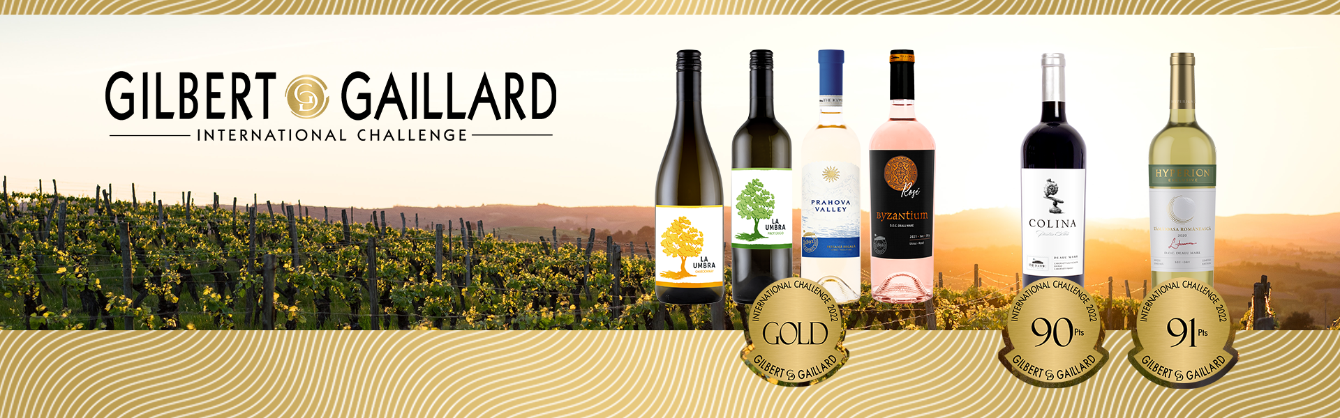 Six gold medals for our wines, awarded at the Gilbert & Gaillard International Challenge 2022